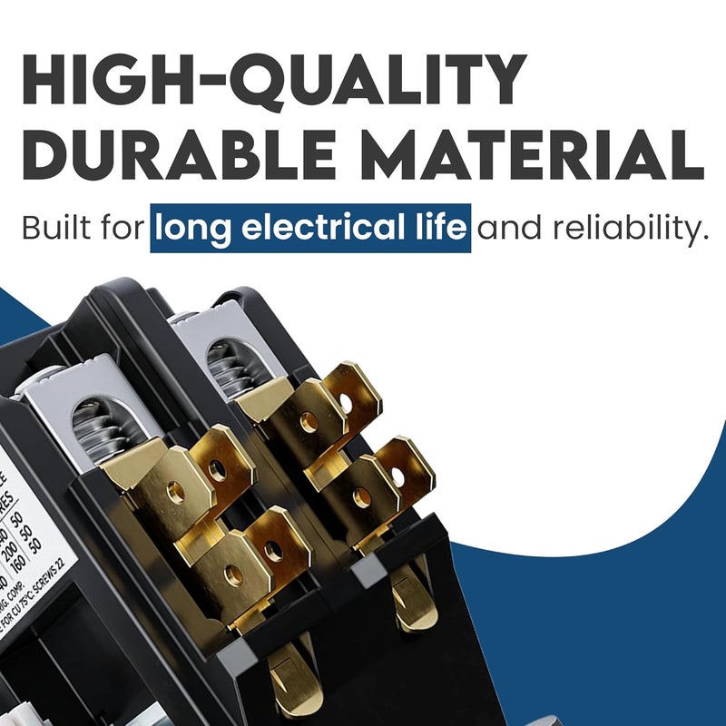 ControlGear Store 2 Pole Definite Purpose Contactor 240V Coil, 30 Amp Definite Purpose, UL Recognized and Approved for use with A2L Refrigerants, Line Lugs, Load Screws, DW302D-11 (2P 30A 240V Coil) - Image 5